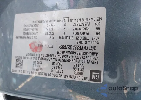 2010 GMC Sierra 1500 Sle z USA, uszkodzony, nr VIN 3GTXKVE22AG278864